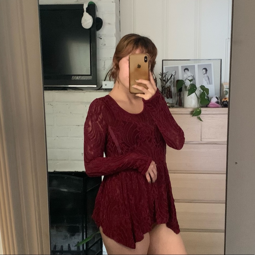 Vintage Lace Babydoll Top Long Sleeve Top